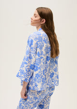 Linen print-Shirt-Cornflower blue print