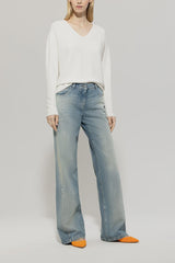 118624/5908-V-neck in purl-knit style