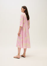 Belted Shirt Dress-Pink