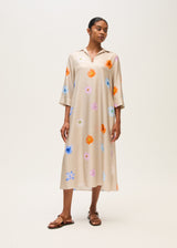 Silk Dress with Belt - floral