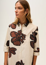 Cotton printed shirt dress