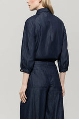 Denim blouse with Bow