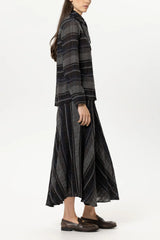 Bow neck Checked Blouse