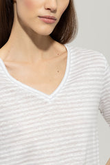 318255/7687-Striped Linen top