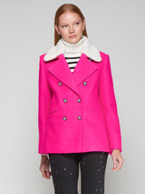 FUCHSIA JACKET WITH SHERPA COLLAR