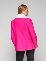 FUCHSIA JACKET WITH SHERPA COLLAR