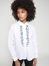 Scallop front Poplin Shirt