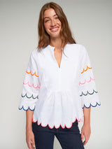 Linen Flute Sleeve Blouse