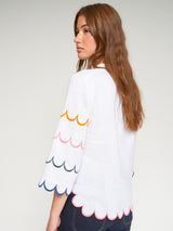 Linen Flute Sleeve Blouse