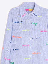 Stripe Wording Shirt