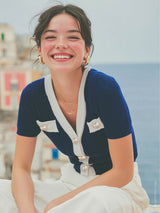 Short Sleeve Rib Cardigan