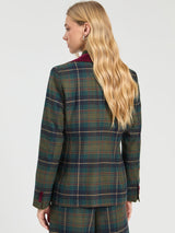 Green & Burgundy Check Jacket