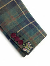 Green & Burgundy Check Jacket