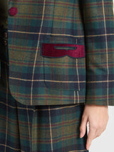 Green & Burgundy Check Jacket