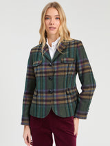 Green and Burgundy Check Jacket