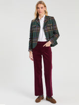 Green and Burgundy Check Jacket