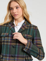 Green and Burgundy Check Jacket
