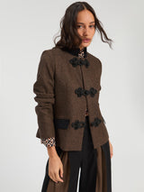 Brown Herringbone Espiga Jacket