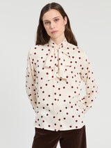White Shirt With Red Polka Dots