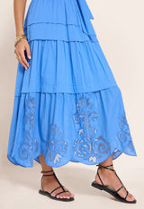 1721-Radhika mesh applique Midi Drs