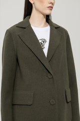 Long Wool Blazer - Green