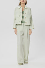 Linen blend shirt Jacket