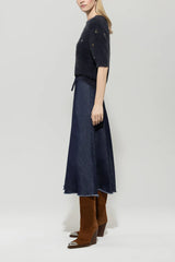 Denim Skirt With Tie