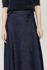 Denim Skirt With Tie