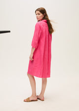Linen Dress-Raspberry