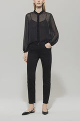 Tapered Twill Denim Trousers