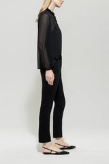 Tapered Twill Denim Trousers