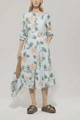 718576/3753-Floral print midi dress
