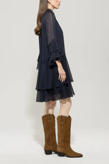 Mid Length Frill Detail Dress
