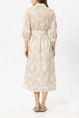 Embroidered Dress with 3/4 sleeves
