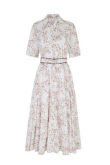 Flora Cherry Blossom Cotton Shirt Dress