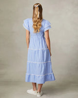 838Y/64-Eloise pinstripe lace trim Drs