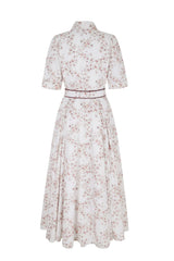 Flora Cherry Blossom Cotton Shirt Dress