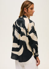 Printed cotton shirt-Black