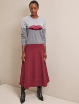 Love Lips intarsia crew neck Jumper