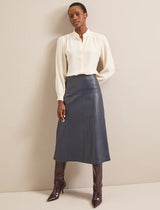 Brenna Silk Crepe Satin Shirt