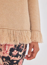 Cashmere Fringe V-Neck