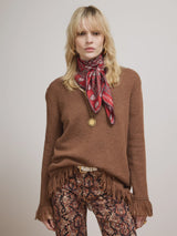 Cashmere Fringe V-Neck