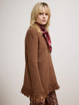 Cashmere Fringe V-Neck