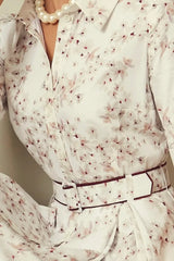Flora Cherry Blossom Cotton Shirt Dress