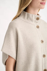 Sleeveless Button Mock Cardigan