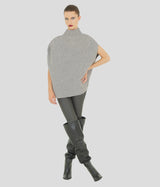 Ribbed cap sleeve knit-MoonBeam