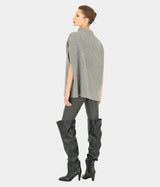 Ribbed cap sleeve knit-MoonBeam