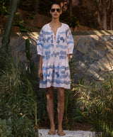 Oleander-embroidered dress