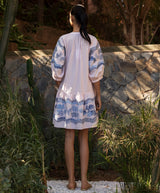 Oleander-embroidered dress