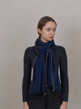 Weaver cashmere Scarf-Navy